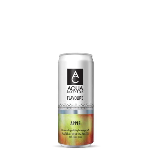 Ανθρακούχο Φυσικό Μεταλικό Νερό AQUA CARPATICA FLAVOURS APPLE CAN 4x330ml