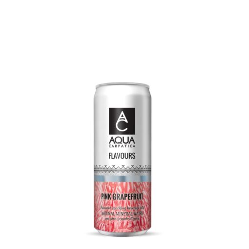 Ανθρακούχο Φυσικό Μεταλικό Νερό AQUA CARPATICA FLAVOURS PINK GRAPEFRUIT CAN 4x330ml
