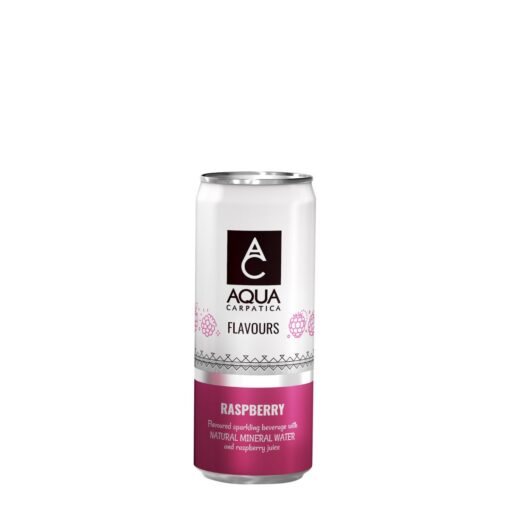 Ανθρακούχο Φυσικό Μεταλικό Νερό AQUA CARPATICA FLAVOURS RASBERRY CAN 4x330ml